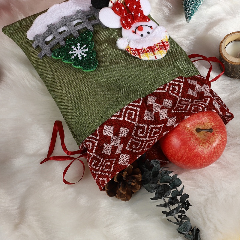 Túi Dây Rút Đựng Kẹo Giáng Sinh Năm Mới