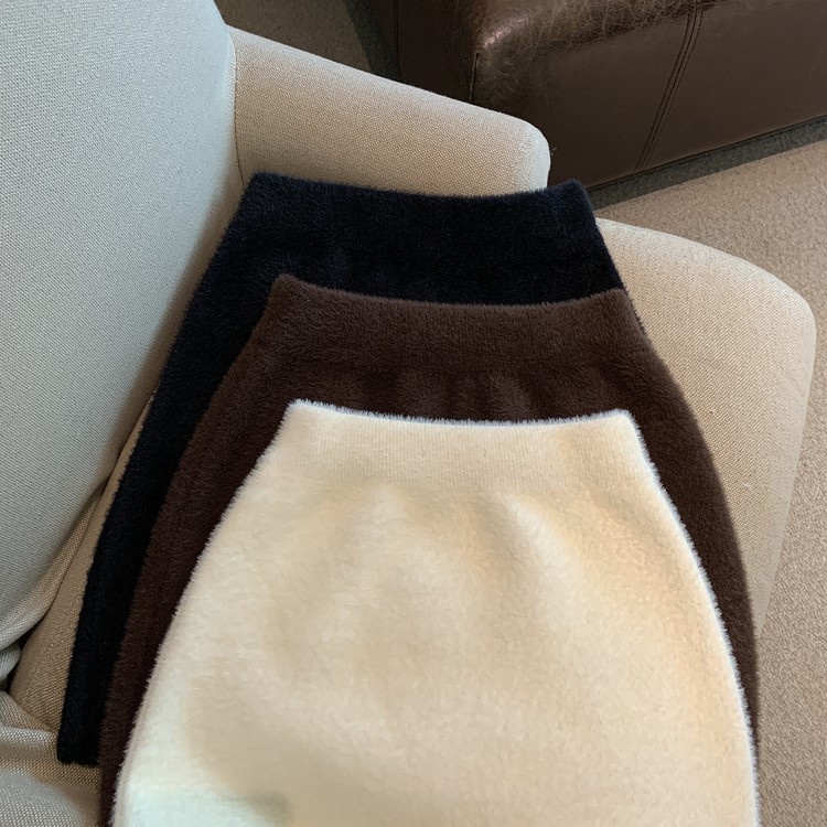 Chân Váy Ngắn Lưng Cao Phối Lông Thời Trang Mùa Đông 2023 Cho Nữ