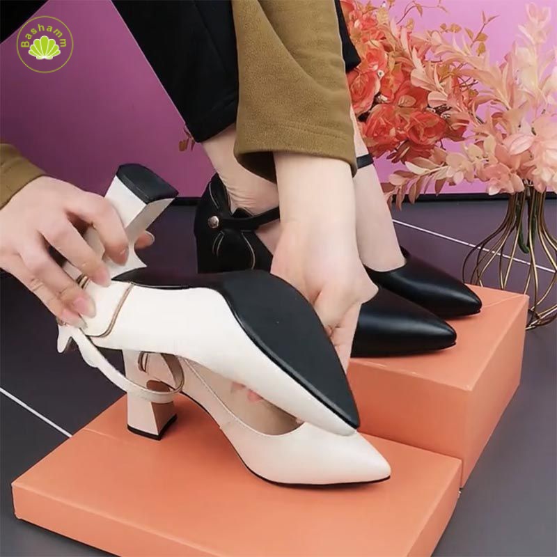 Bashamm Sandal Cao Gót Bằng Da Thật Thời Trang Mùa Hè 2023 Dành Cho Nữ