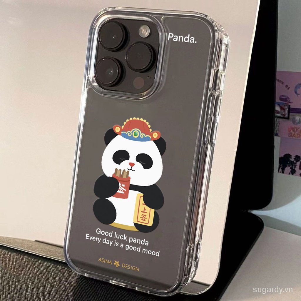 Ốp Điện Thoại Trong Suốt In Hình Gấu Trúc Cho iphone 15pro 15promax 14promax 13promax 11promax 15 14 13 12 11 pro max xr x xsmax 7 8 plus