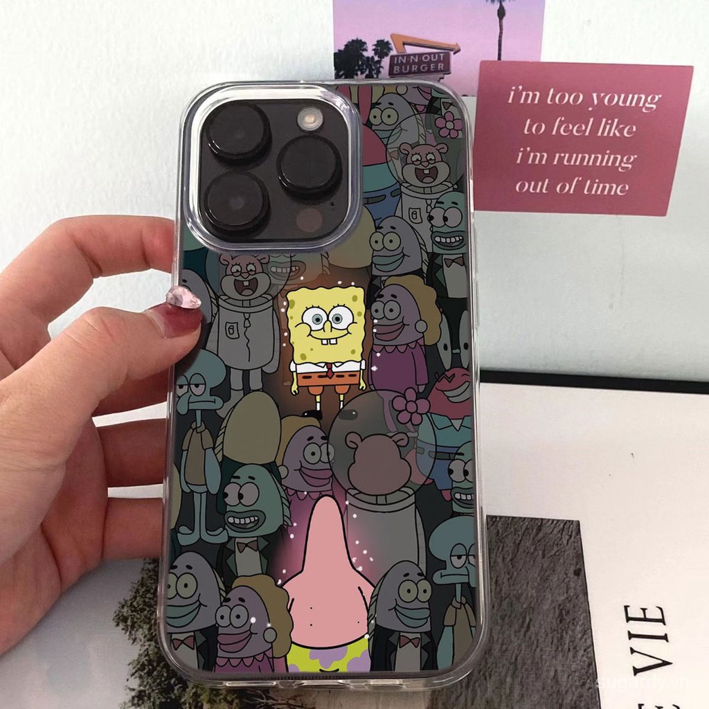 Dễ Thương Ốp Điện Thoại Hình Spongebob Vui Nhộn Cho iphone 15pro 15promax 14promax 13promax 11promax 15 14 13 12 11 pro max xr x xsmax 7 8 plus