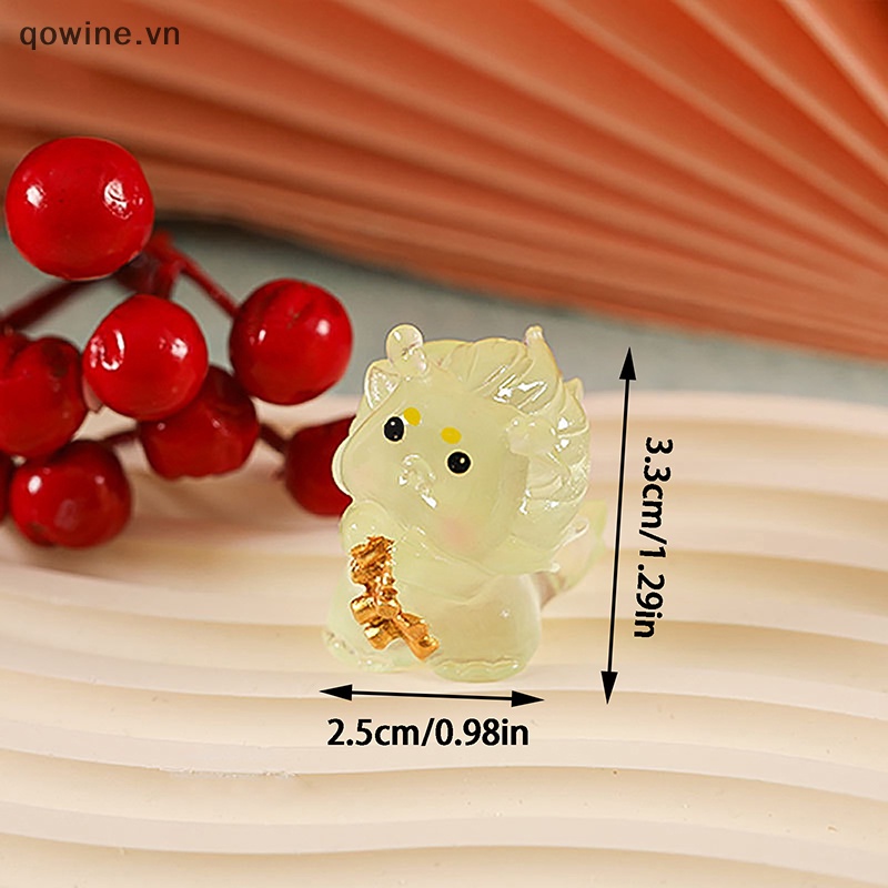 Qowine 1 Mô Hình Rồng Mini Bằng Nhựa resin Dễ Thương Trang Trí Tiểu Cảnh vn
