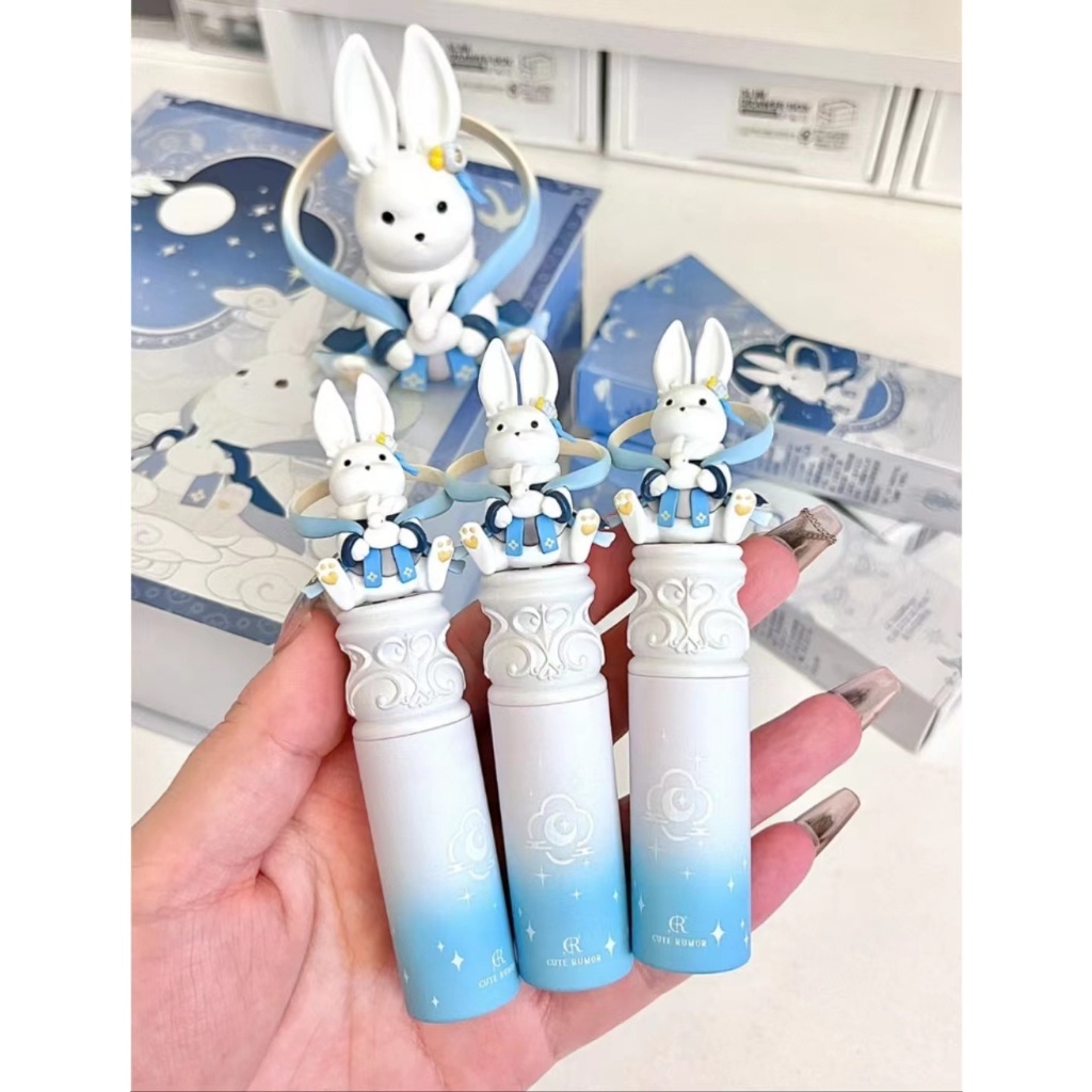 Ter Thỏ Trắng Đen Ngọc Bích - - Son Môi Bóng Mặt Trăng Thỏ PUMOR Dễ Thương