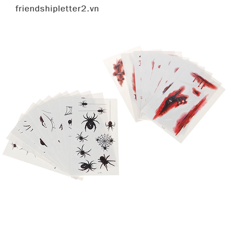 Set 10 Tấm Hình Xăm Dán Kinh Dị Hóa Trang halloween