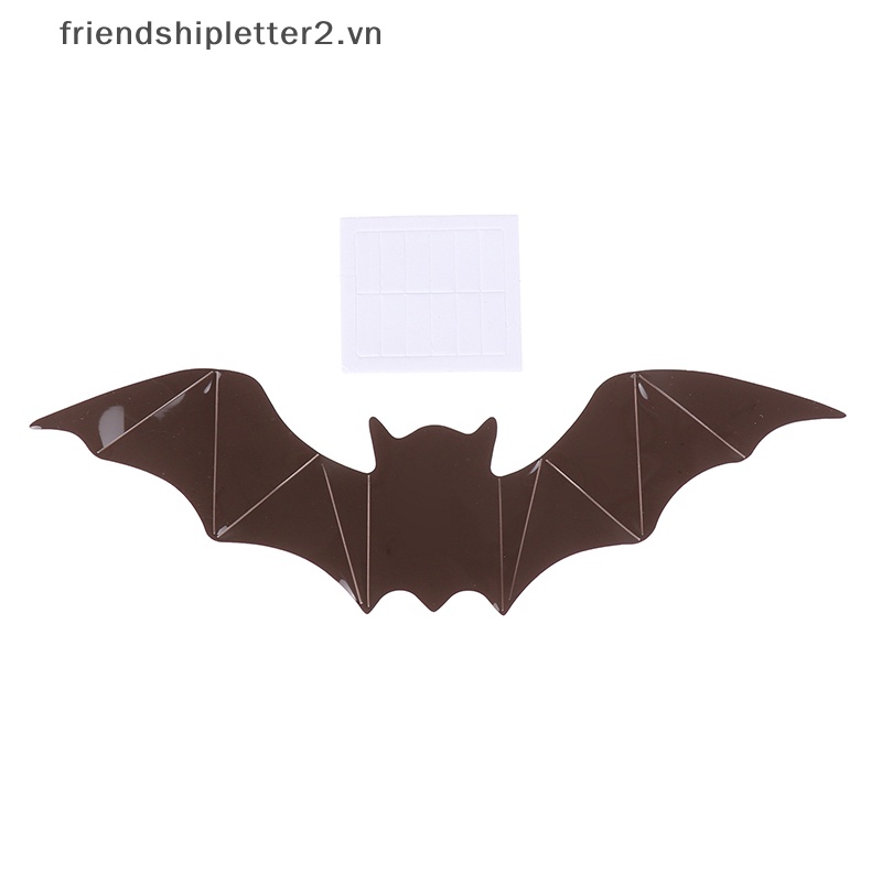 Set 16 Miếng Dán Tường Hình Dơi 3d Màu Đen Trang Trí halloween