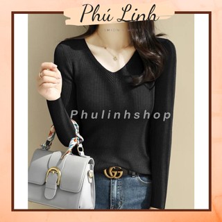 MS1261 Áo len nữ dài tay cổ tim cách điệu chất lông cừu siêu mềm