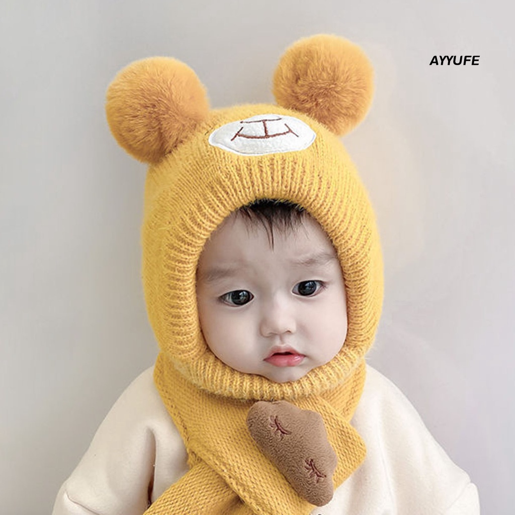 Mũ Len Trùm Đầu Đính Quả Bông Dày Dặn Màu Trơn Độ Co Giãn Cao Một Kích Thước Ấm Áp Trọng Lượng Nhẹ Trang Trí Nhà Cửa Cho Bé