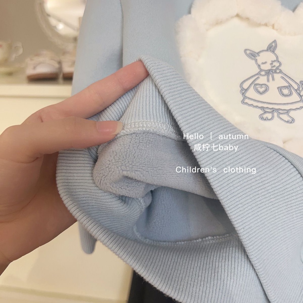 Áo Sweater Tay Dài Giữ Ấm Phong Cách Hàn Quốc Thời Trang Mùa Thu Cho Bé Gái