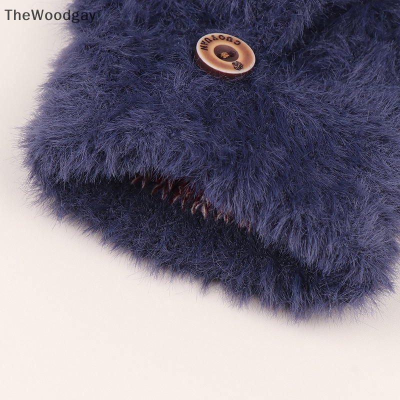 1 Đôi Găng Tay Lông Mềm Hở Ngón Giữ Ấm Mùa Đông Hình Bàn Chân Mèo Thời Trang Cho Nữ