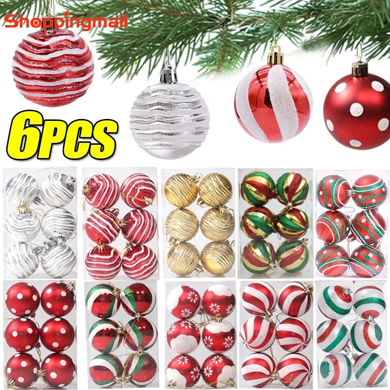 Set 6 Trái Châu Trang Trí Thông Noel