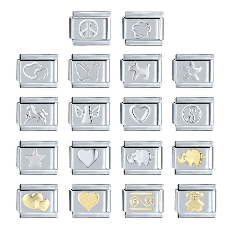 Vòng Tay Mô-Đun Hình Vuông Màu Bạc Phong Cách Cổ Điển Thời Trang diy