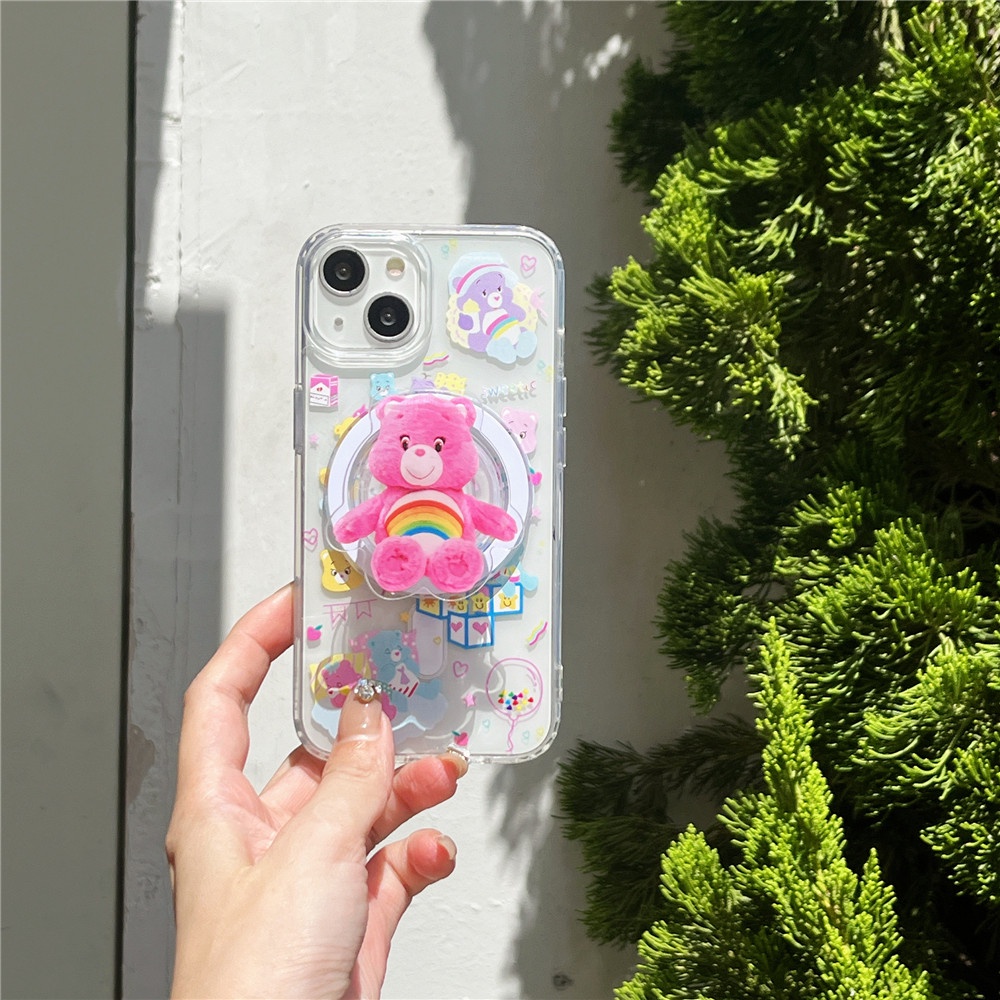 Ốp Điện Thoại Cứng Thân Thiện Với Môi Trường Hình Gấu Có Nam Châm Cho iphone 15 pro max 14 13 12 pro 11