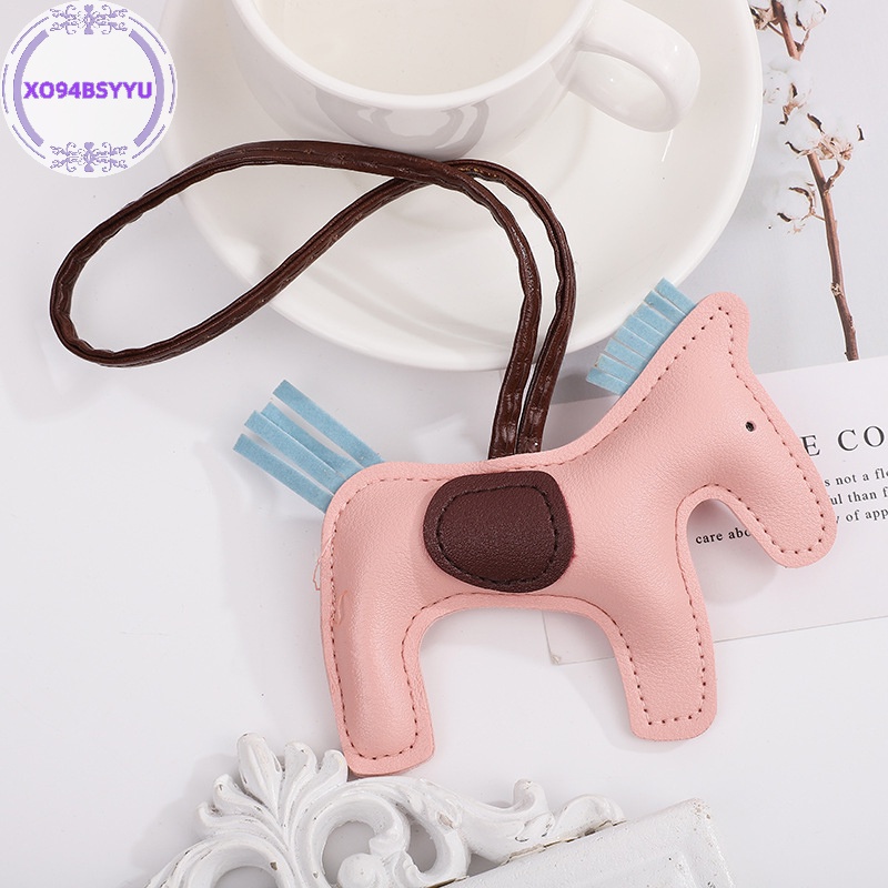 Xo94bsyu Móc Treo Chìa Khóa Bằng Da pu Hình Ngựa Nhiều Màu Trang Trí Túi Xách Nữ vn