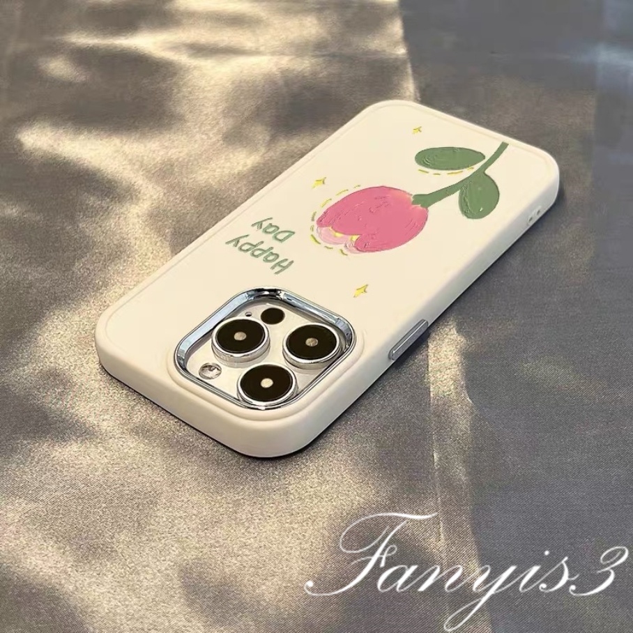 Ốp Điện Thoại Họa Tiết Hoa tulip Cho iphone 15 14 13 12 11 pro max x xr xs max 8 7 plus