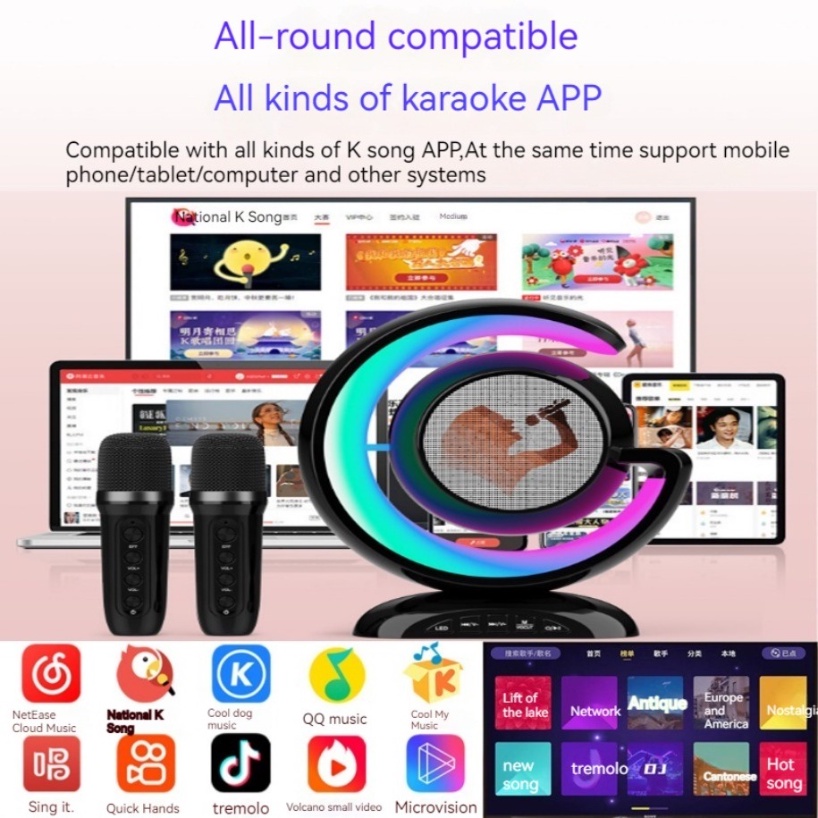 Loa karaoke ys-110 bluetooth Không Dây Hai Đầu Có Đèn Nhiều Màu Sắc Dùng Khi Đi Cắm Trại / Tiệc Cưới / Lễ Hội