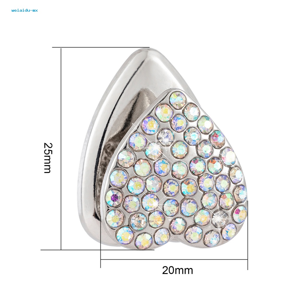 Weiaidu Móc Treo Dây Cáp Sạc Xe Hơi Hình Trái Tim Đính Đá Lấp Lánh mini Sành Điệu