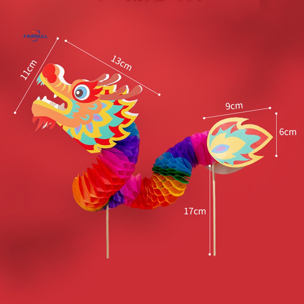 Fairnull Đồ Chơi Treo Trang Trí Hình Rồng Nhảy Múa Bằng Giấy Có Thể Tháo Rời