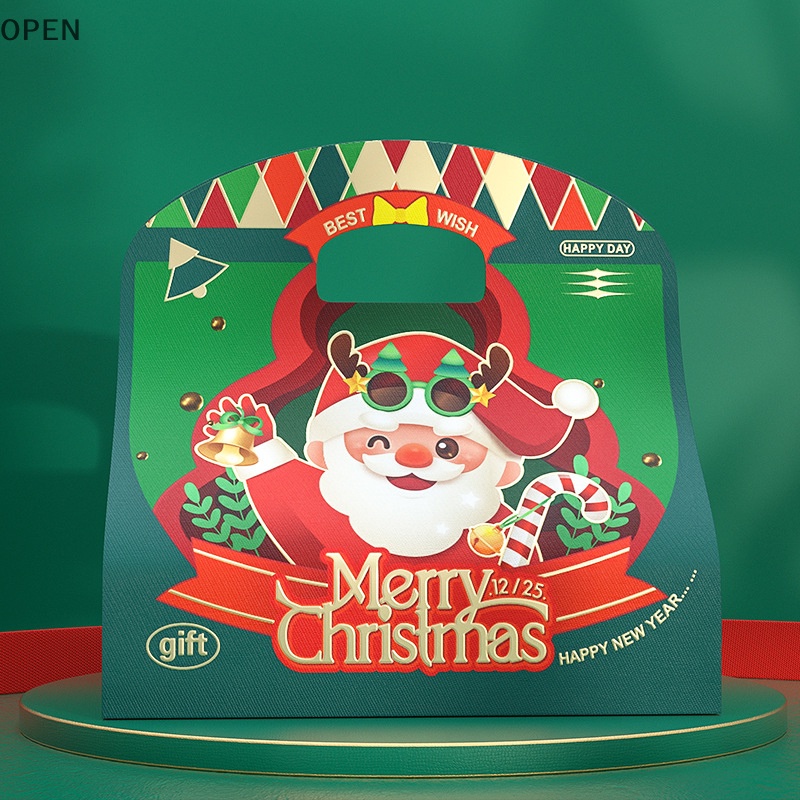 Hộp Đựng Kẹo Cầm Tay Hình Ông Già Noel / Táo Dùng Trang Trí Giáng Sinh / Năm Mới vn