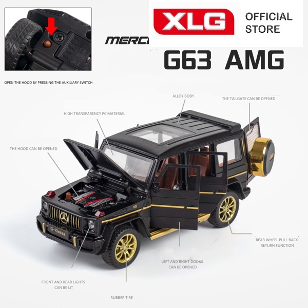 Mô hình xe Mercedes G63 AMG cao cấp bằng kim loại có đèn led âm thanh