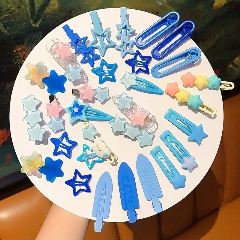 Set 15 Kẹp Tóc Hình Ngôi Sao Xinh Xắn Cho Bé Gái