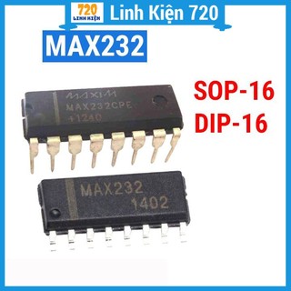 Ic giao tiếp max232 dip16 / sop16 16 chân cắm, chân dán tùy chọn