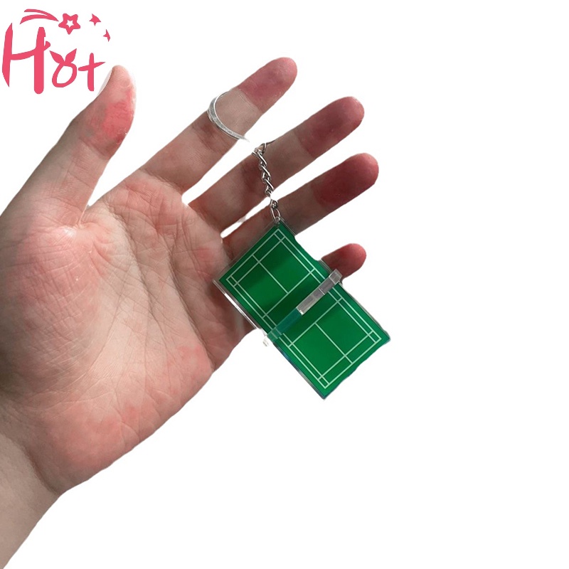 Jr Móc Khóa acrylic Hình Quả Cầu Lông / tennis / Bàn Bóng Bàn Ba Chiều mini vn