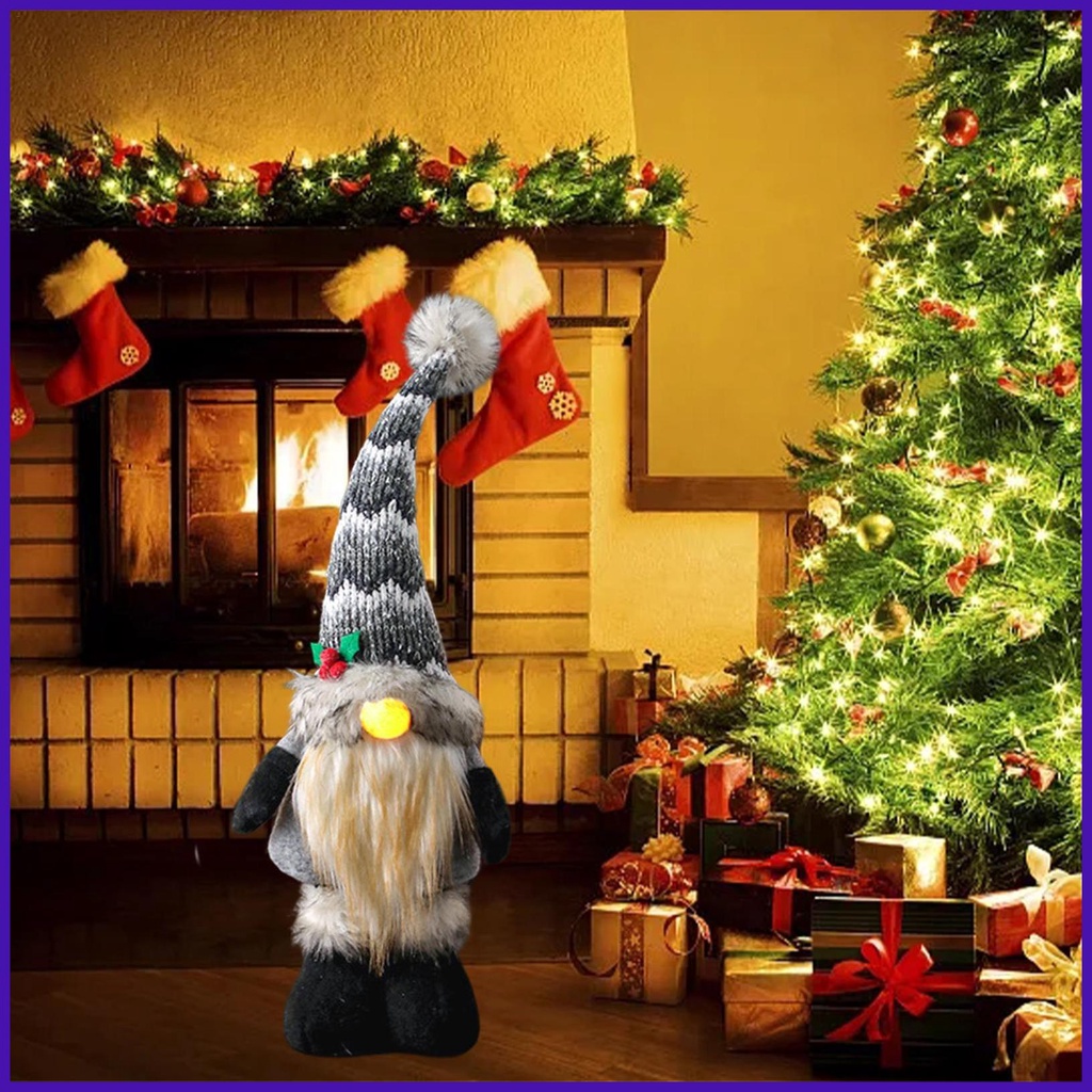 Gnome Búp Bê Nhồi Bông Hình Không Mặt Cảm Ơn dwarf Giáng Sinh Có Đèn Đứng gnome Cũ Aateevn