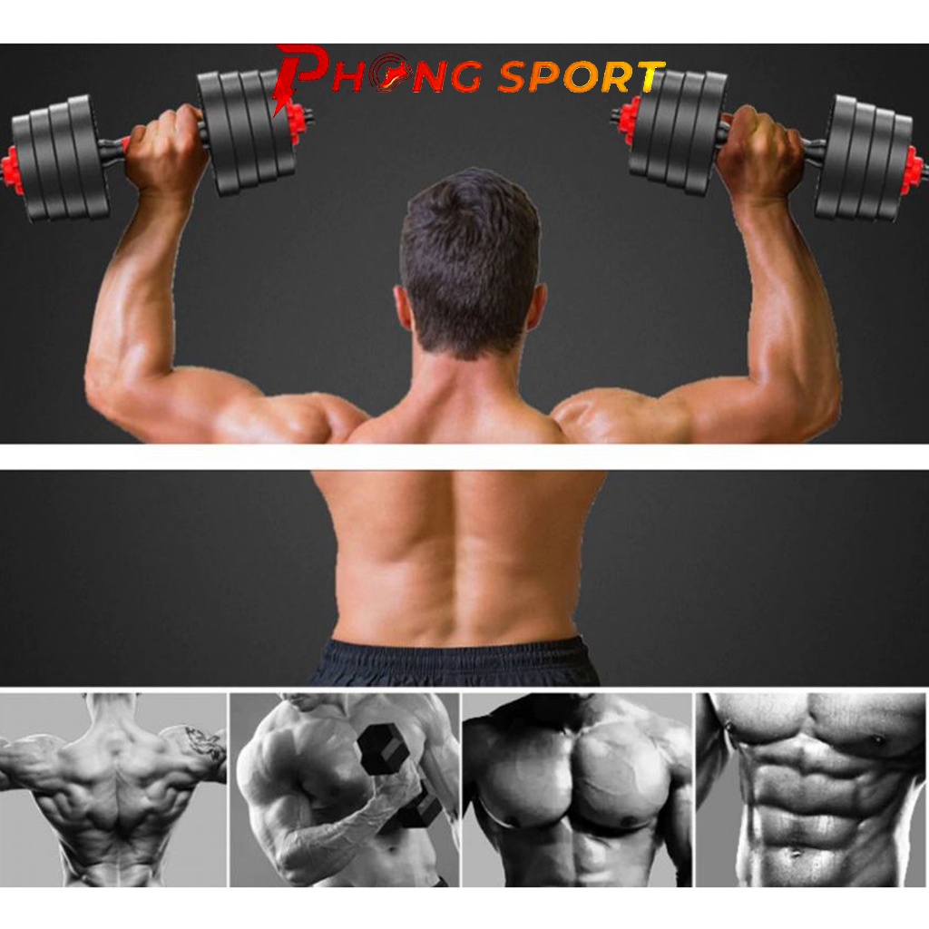 Tạ tập tay đẩy kết hợp 10kg, 20kg, 30kg, 40kg tập gym tại nhà - Phongsport