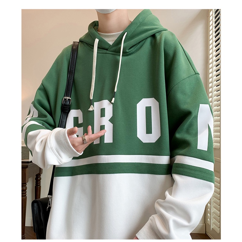 Áo Hoodie Dáng Rộng In Chữ plus size Thời Trang Mùa Thu Cho Nam