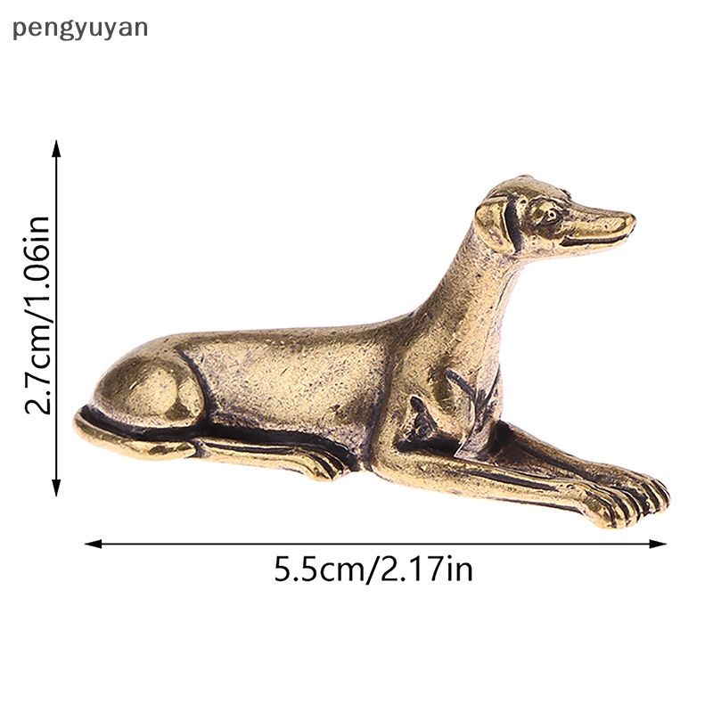 1 Tượng Cún Bằng Đồng Thau Trơn Trang Trí Bàn Làm Việc