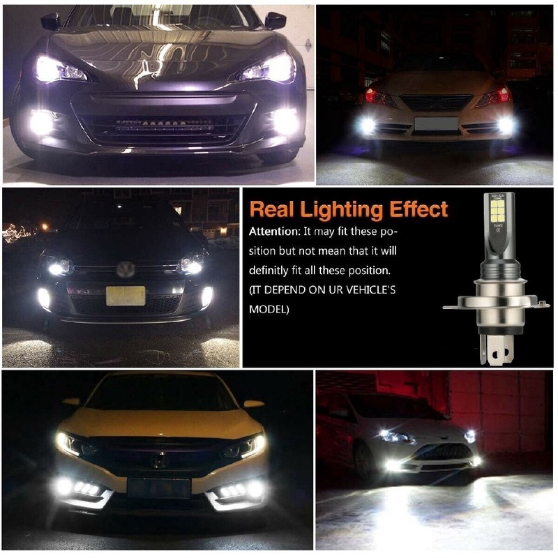 1 Đèn Pha led drl h4 h7 6000k 8000lm 80w 12v 9005 9006 h11 h8 h9 h10 h10 H100Lm Cho Xe Hơi