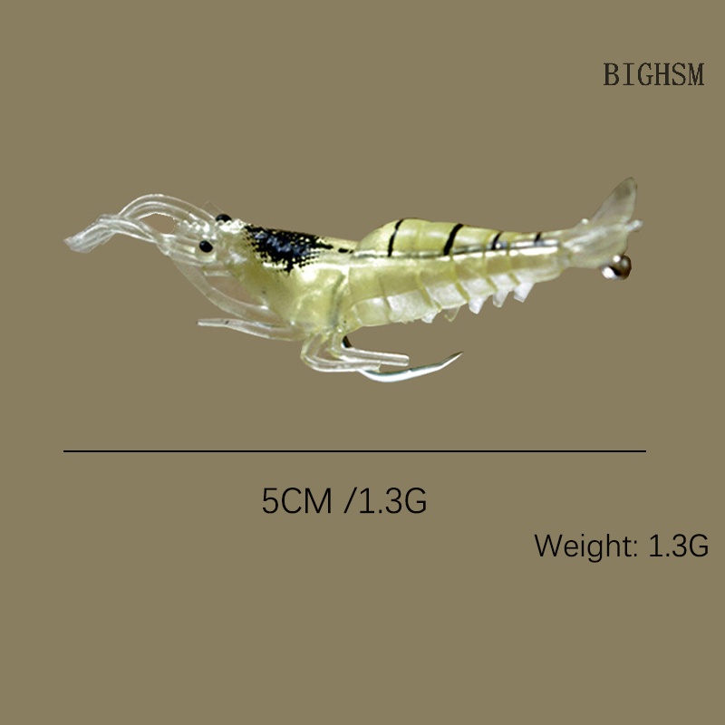 Bighsm 1 Mồi Câu Cá Giả Hình Tôm Mềm 1.3g4cm Có Móc Câu skk