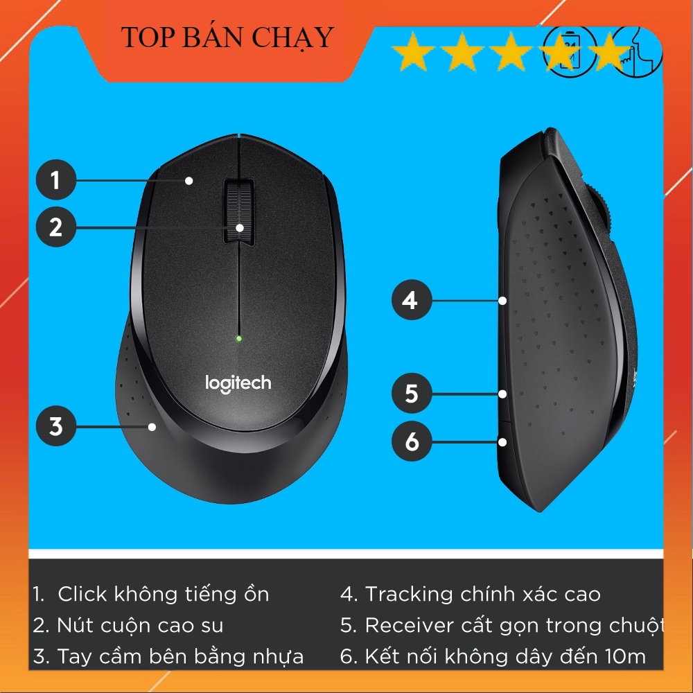 Chuột máy tính không dây Logitech M330 Silent Plus  - Bảo hành 12 tháng