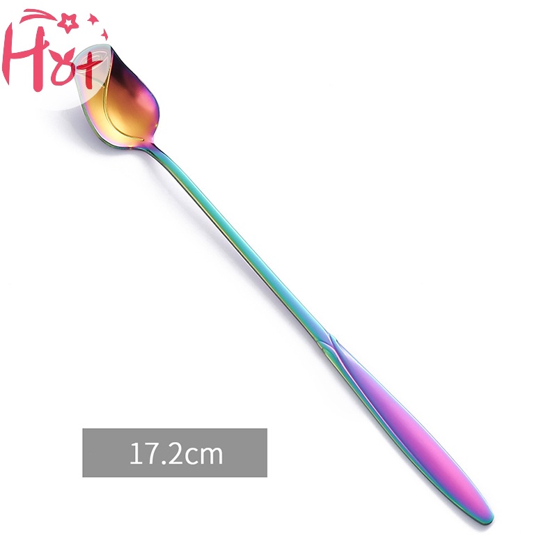 Muỗng Cà Phê Bằng Thép Không Gỉ Hình Hoa Hồng Dễ Thương