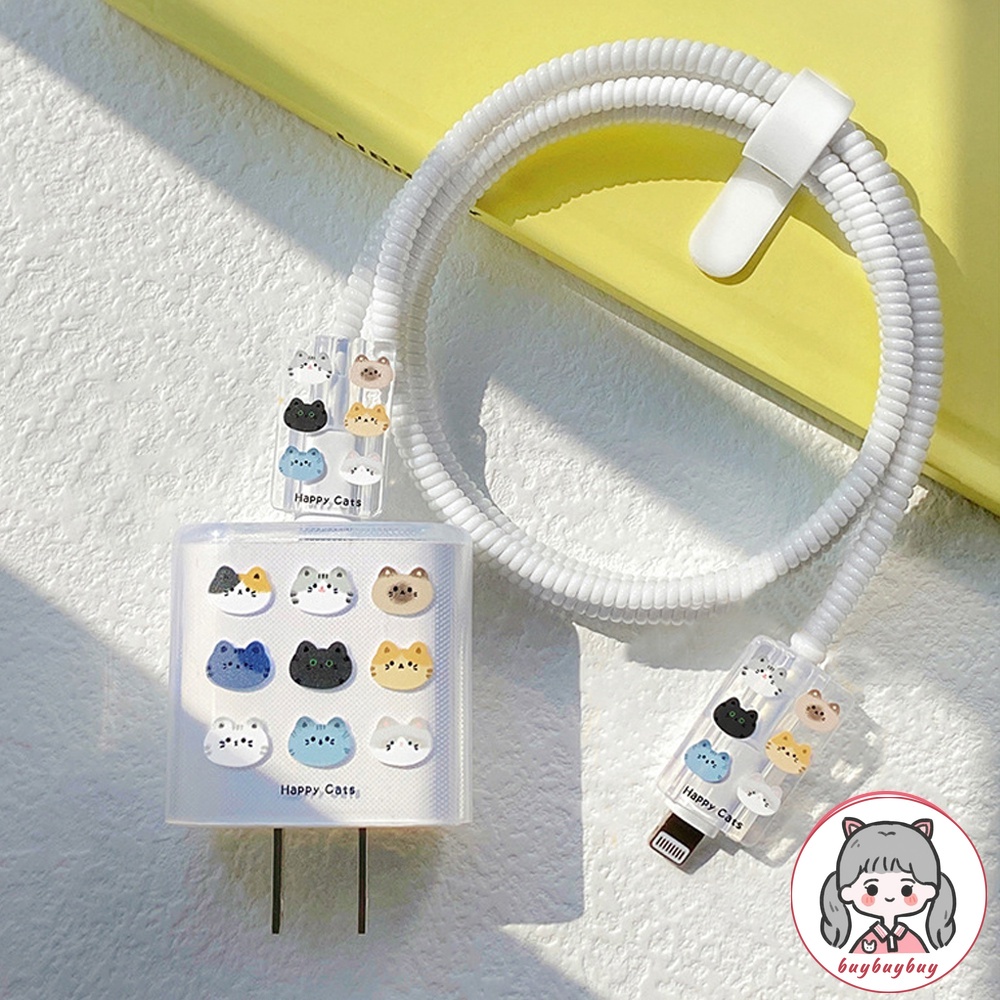 Dễ Thương Vỏ Bảo Vệ Hộp Sạc Tai Nghe iphone 11 12 13 14 18w-20w Bằng Silicon Trong Suốt Hình Chó Mèo