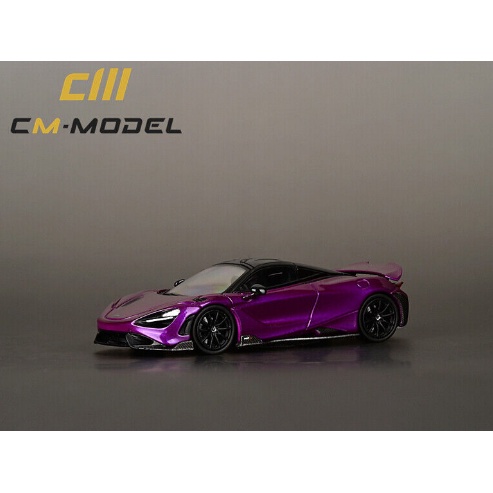 Mô hình ô tô McLaren 765LT Cam đen Tím 1/64 CM model