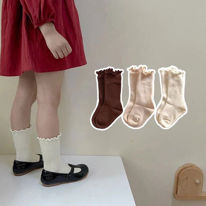 Đôi Vớ cotton Giữ Ấm Màu Kẹo Dễ Thương Dành Cho Bé Gái