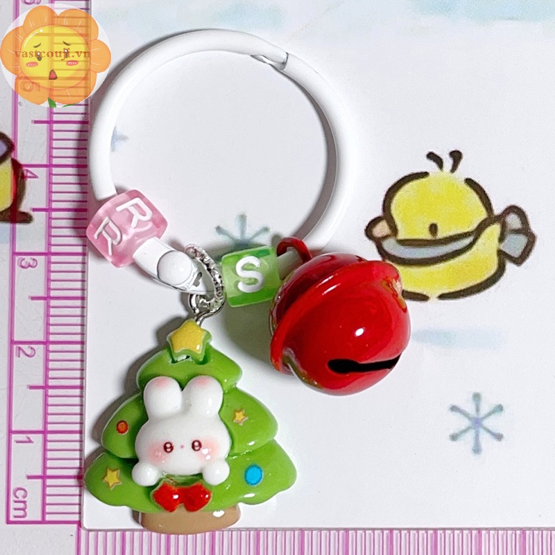 Vastji Móc Khóa Hình Thỏ Hoạt Hình Dễ Thương Trang Trí Cây Thông Noel