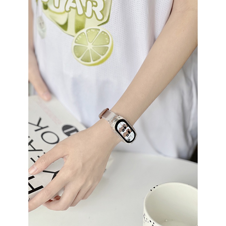 Dây Đeo silicone Trong Suốt Hai Màu Cho xiaomi mi band 8 7 6 mi5 4 3