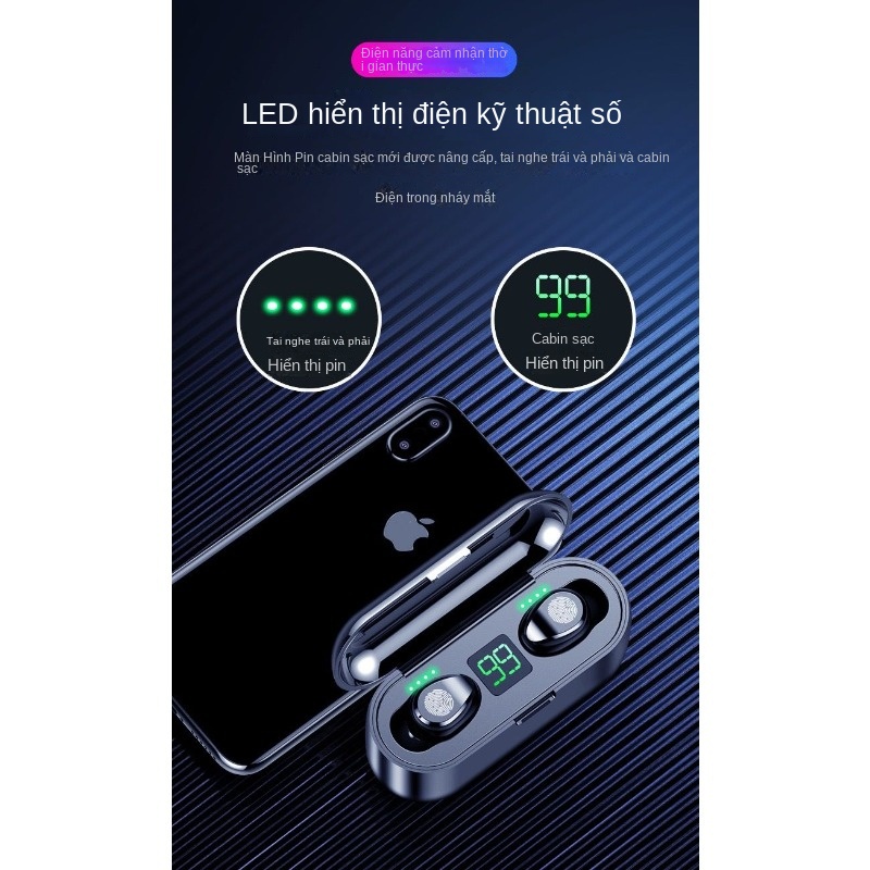 Tai Nghe Nhét Tai bluetooth Không Dây mini Màu Đen Chất Lượng Cao