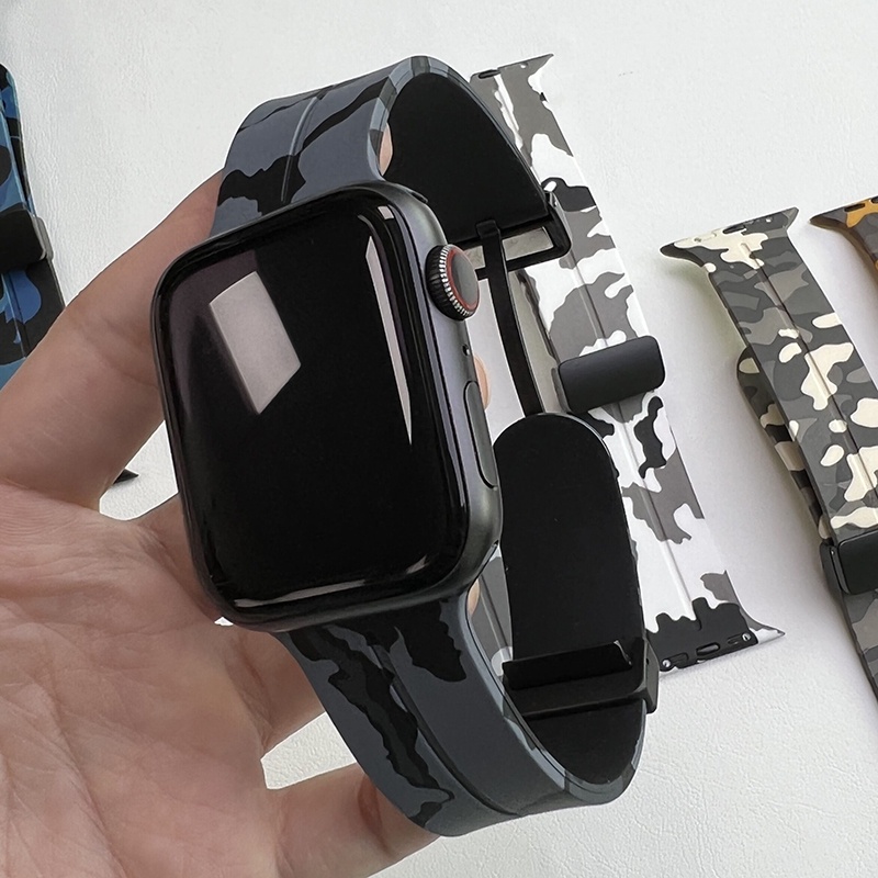 Dây Đeo Họa Tiết Rằn Ri Bằng silicone Cho Đồng Hồ Thông Minh Apple watch series 9 8 7 se 6 5 4 3 ultra iwatch 40mm 44mm 41mm 45mm 49mm