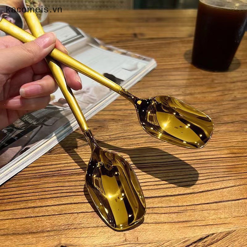 Kemeisvn Muỗng Cà Phê Cán Dài Bằng Thép Không Gỉ