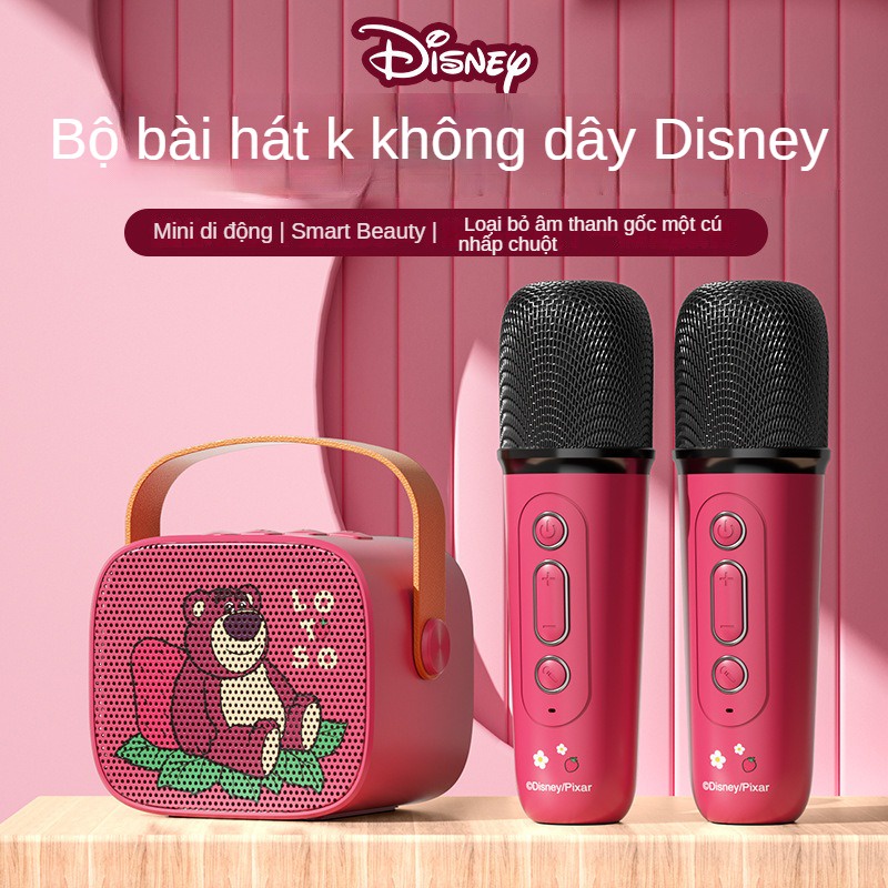 Bộ loa karaoke Bluetooth mini Disney TDA1 với 2 micro bass mạnh chỉnh đa giọng đảm bảo chính hãng