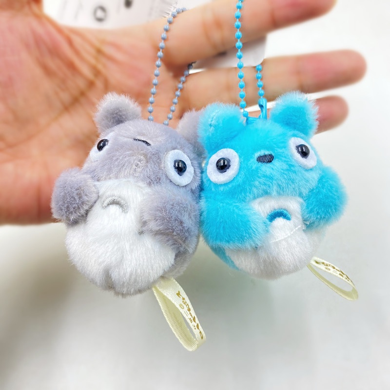 Totoro Búp Bê Nhồi Bông Nhỏ Màu Đen Bằng Sợi carbon Dùng Làm Móc Khóa / Túi Xách