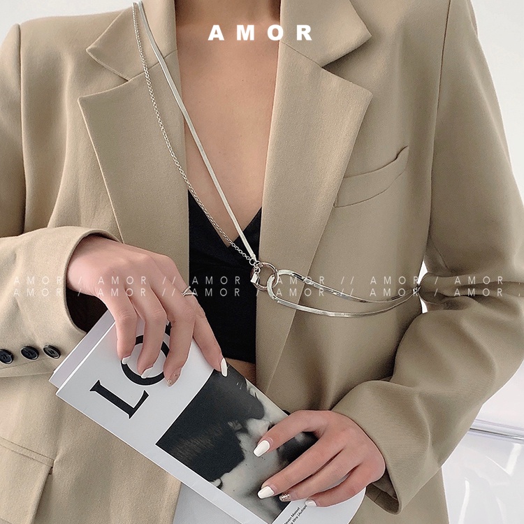 Dây Xích Đeo Chéo Bằng Thép Không Gỉ Phiên Bản ins Cá Nhân Hóa Đường Phố Cá Tính Cho Nam Và Nữ