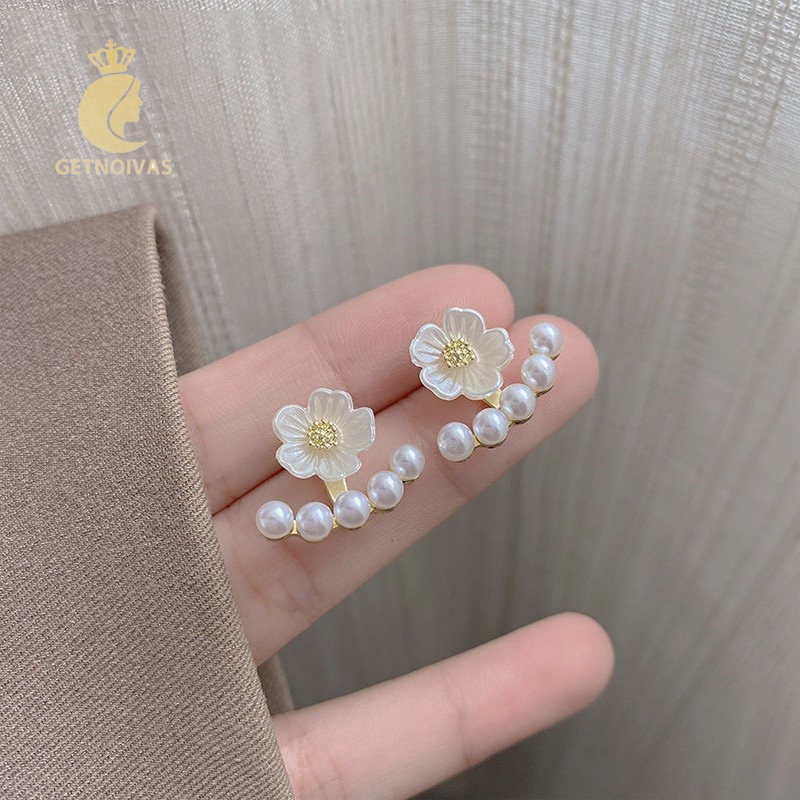 One Bông Tai Hoa Đính Ngọc Trai Nhân Tạo Thanh Lịch Thời Trang