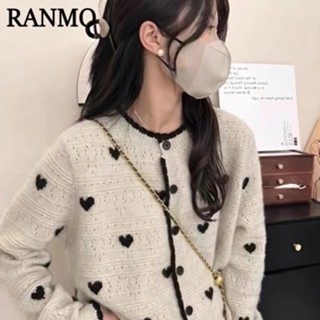 RANMO Áo Len áo khoác cardigan Casual Xu hướng Korean phổ biến WMY23A0T9U 43Z231025
