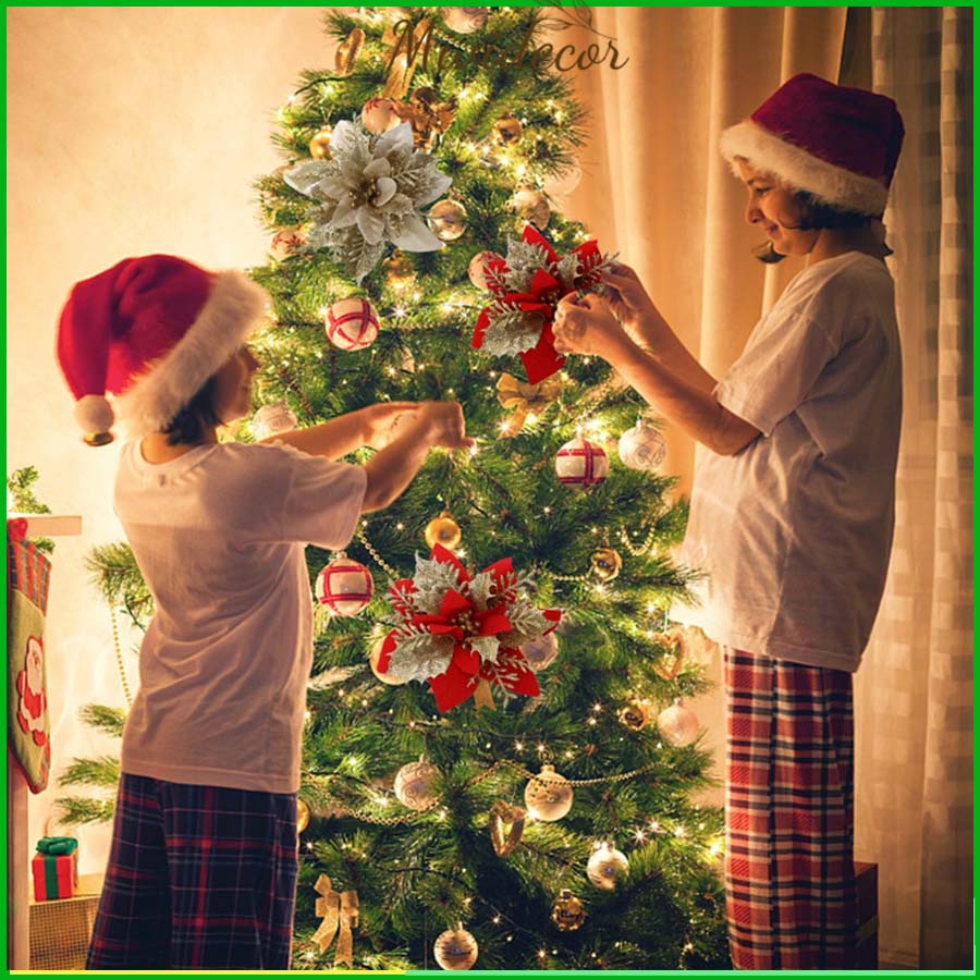 Phụ kiện trang trí cây thông Noel  Tết trang trí set oản bánh kẹo hoa trạng kép