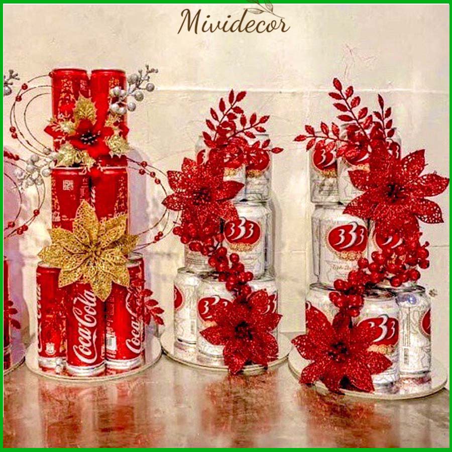 Phụ kiện trang trí cây thông Noel  Tết trang trí set oản bánh kẹo hoa trạng kép