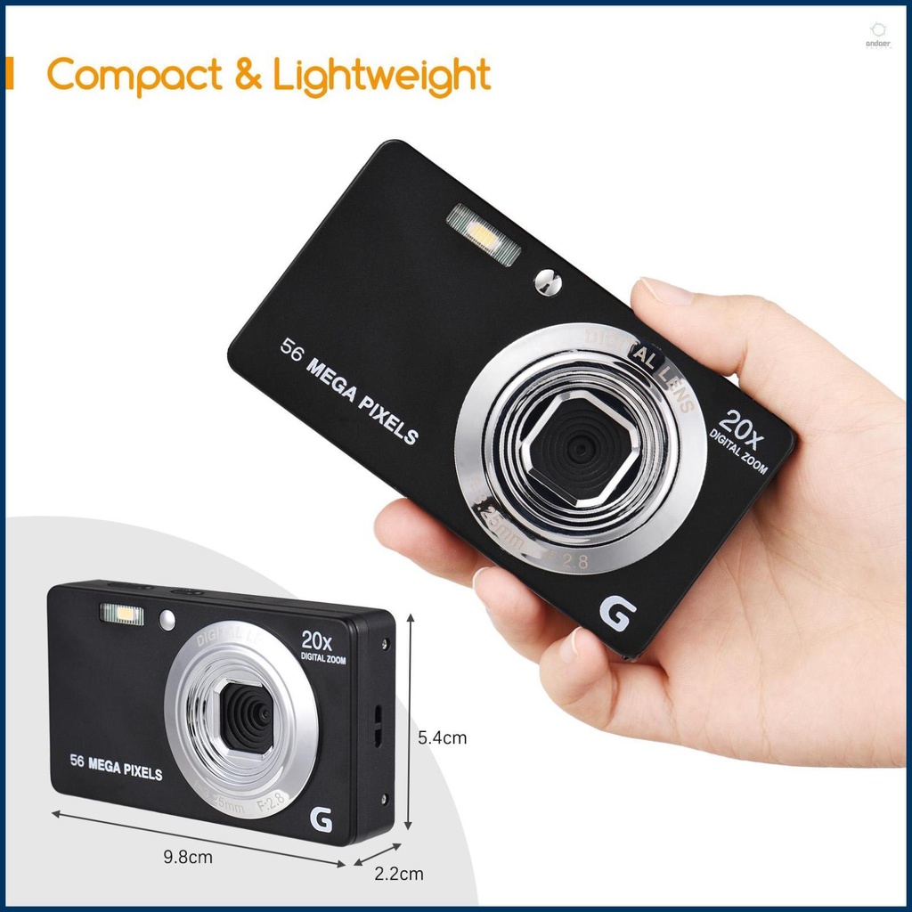 Portable Digital Camera with 2pcs Batteries and Hand Strap - Perfect for Kids and Teens
